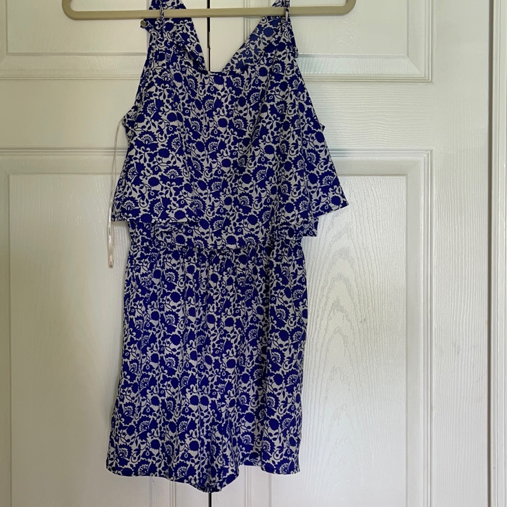 Blue and White Romper
